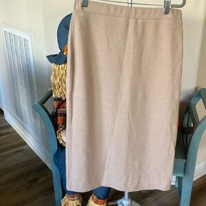 Old navy tan midi length cotton poly material skirt NWT